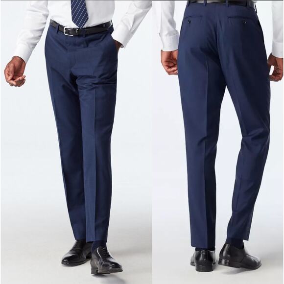 NWT! Indochino Men's 38x29 Howell $229 Stretch Wool Dress Pants Luxury Navy Blue - Picture 1 of 9
